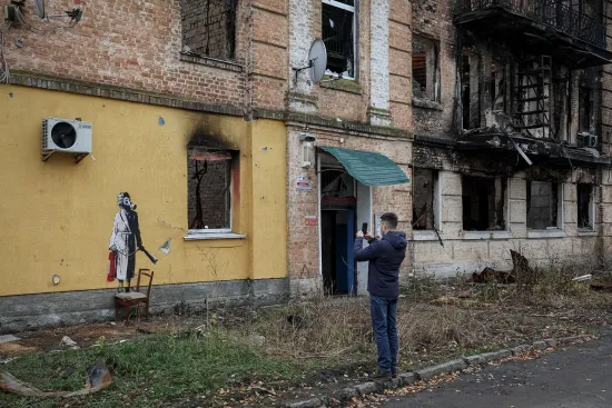 Reuters tracked down Banksy following his graffiti in Ukraine