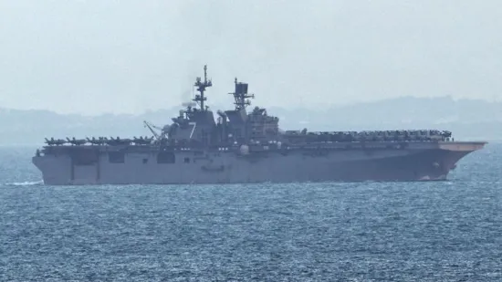 An American amphibious assault ship heading for the Middle East is already off the coast of Singapore