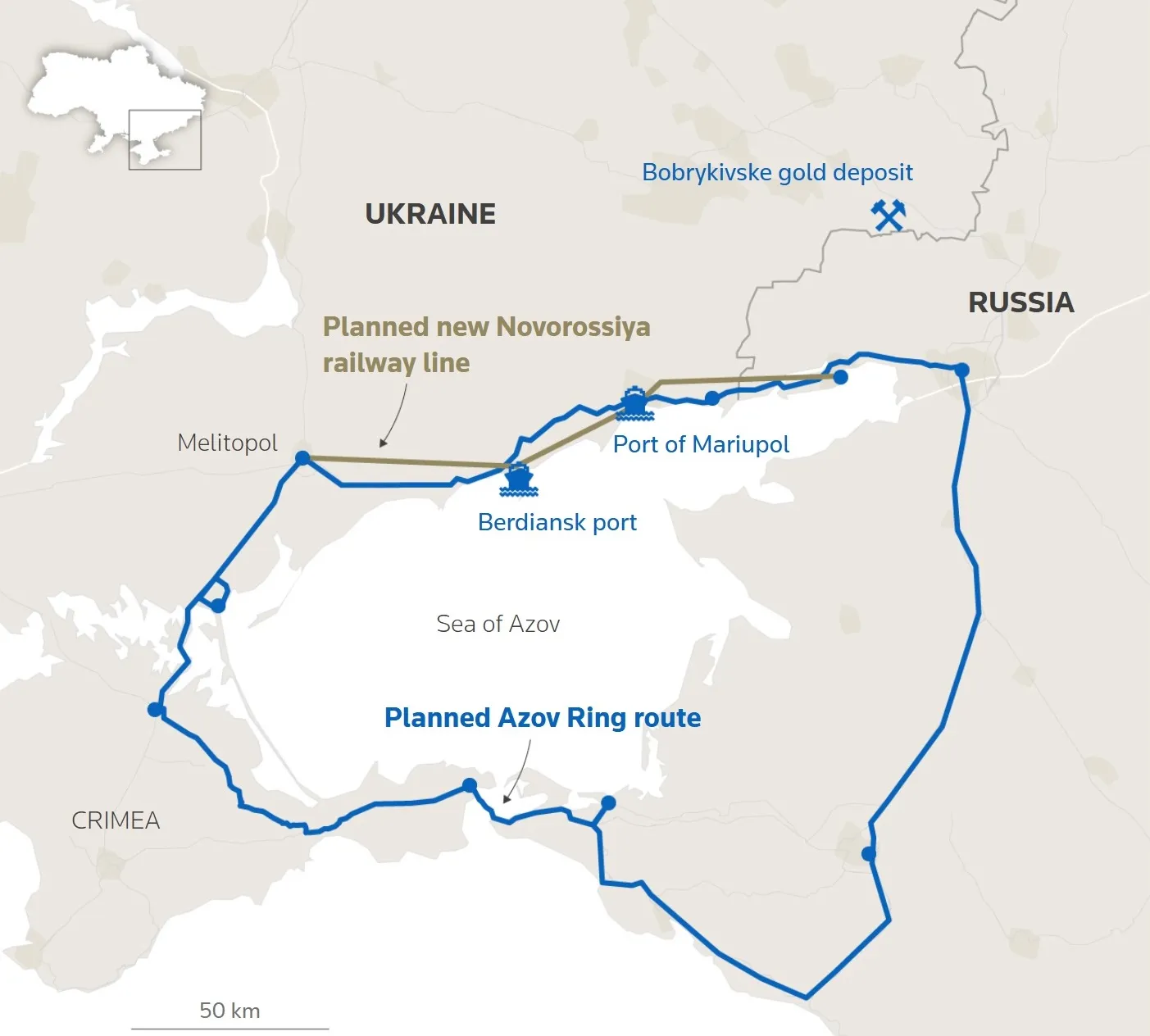 Кремль посилює інтеграцію окупованих територій України в російську інфраструктуру