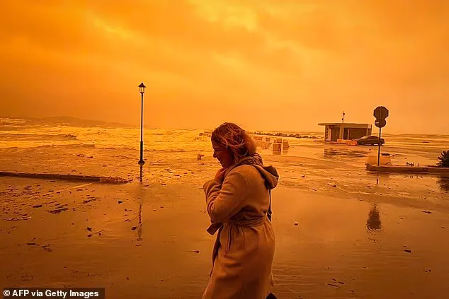 A dust storm from the Sahara has swept across Crete, and a tornado has been reported on the island