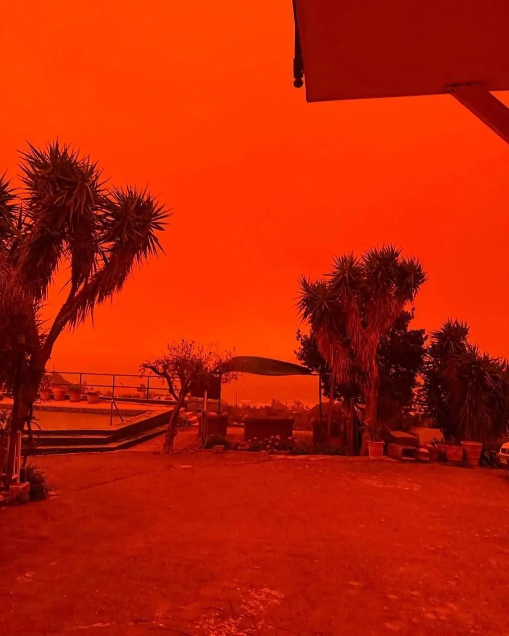 A dust storm from the Sahara has swept across Crete, and a tornado has been reported on the island