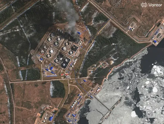 Drone attacks have damaged around 40 per cent of the storage tanks at the port of Primorsk in Russia