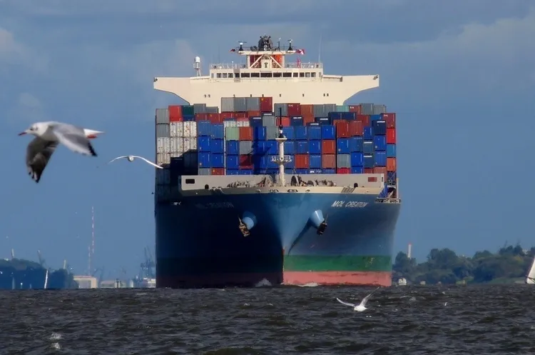 A French container ship was the first European vessel to pass through the Strait of Hormuz