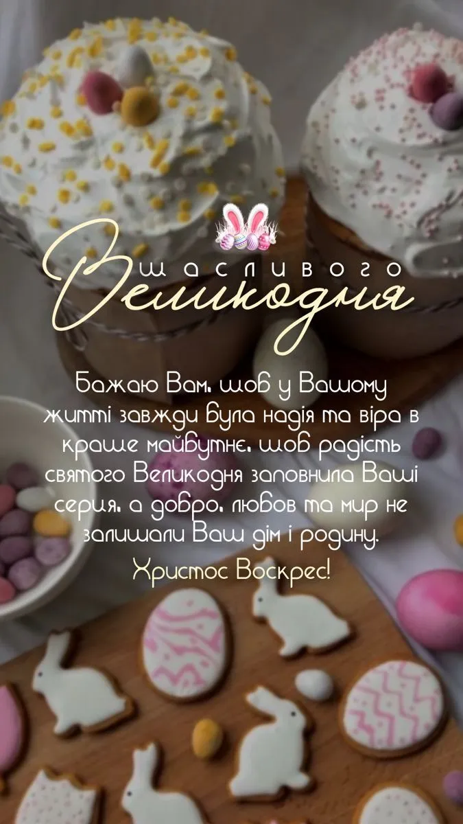 вітання на Великдень