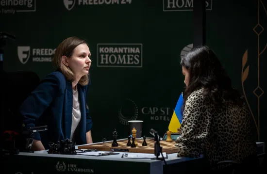 Anna Muzychuk drew her 12th game in the Candidates Tournament but remains among the frontrunners