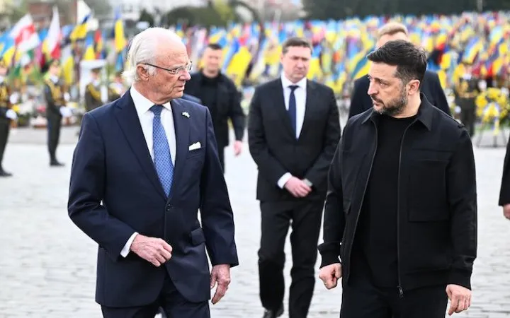 King Carl XVI Gustaf of Sweden has visited Ukraine for the first time since the war began