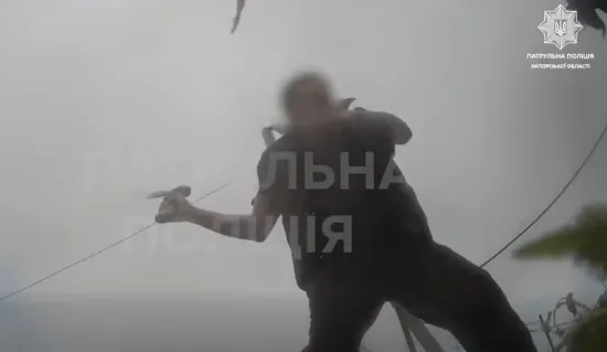 Чоловік з сокирою напав на патрульних у Запоріжжі (ВІДЕО)