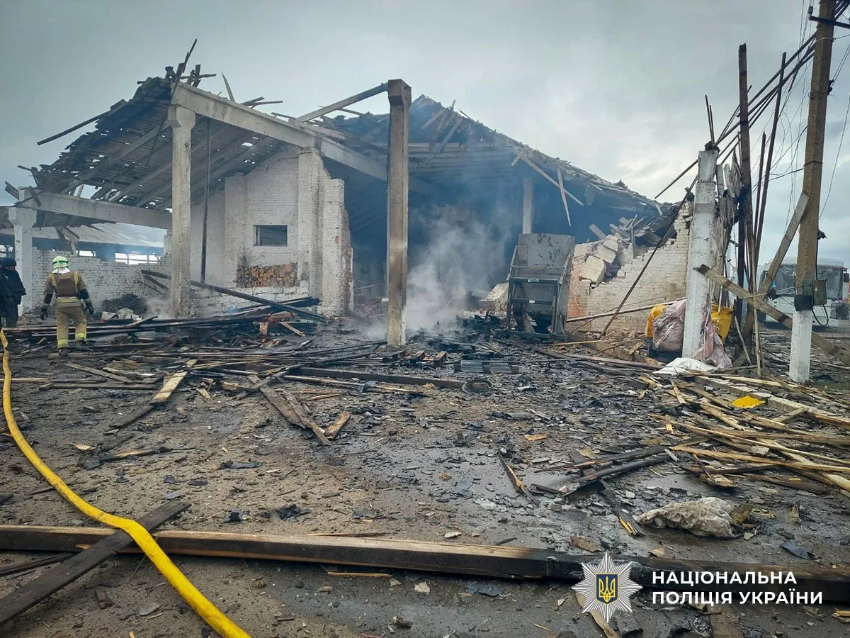Russian missiles struck an industrial facility in Chuhuiv