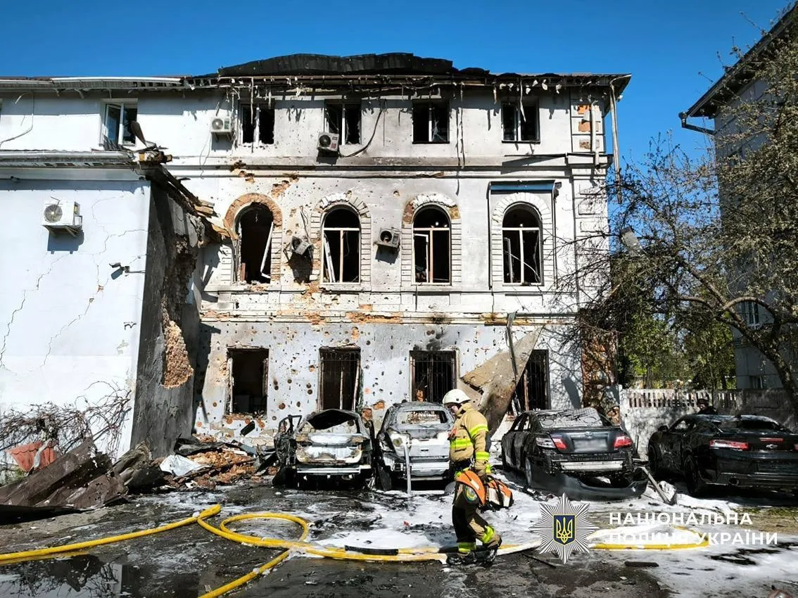 A Russian drone struck the centre of Chernihiv, damaging an administrative building