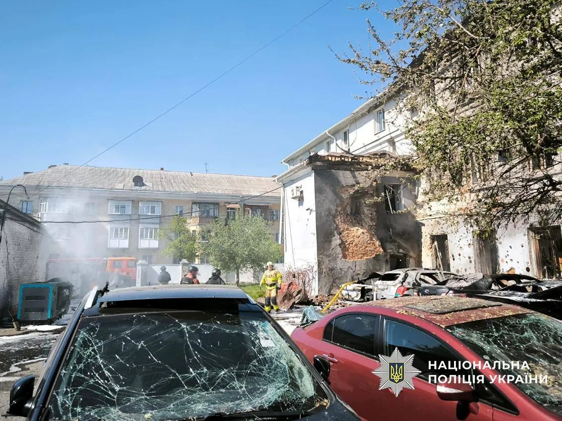 A Russian drone struck the centre of Chernihiv, damaging an administrative building
