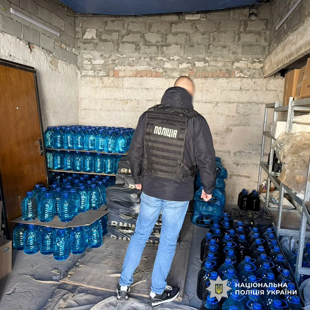 An illegal alcohol production operation has been uncovered in Dnipro, with products worth over 4 million hryvnias seized