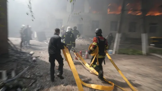 A video has emerged from the scene of the Russian strike on a nursery school in Sumy