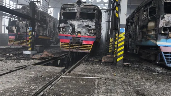 Massive shelling of Kyiv region: rescuers extinguish fires, fire train deployed in Fastiv