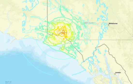 An earthquake measuring 7.0 on the Richter scale struck southern Alaska