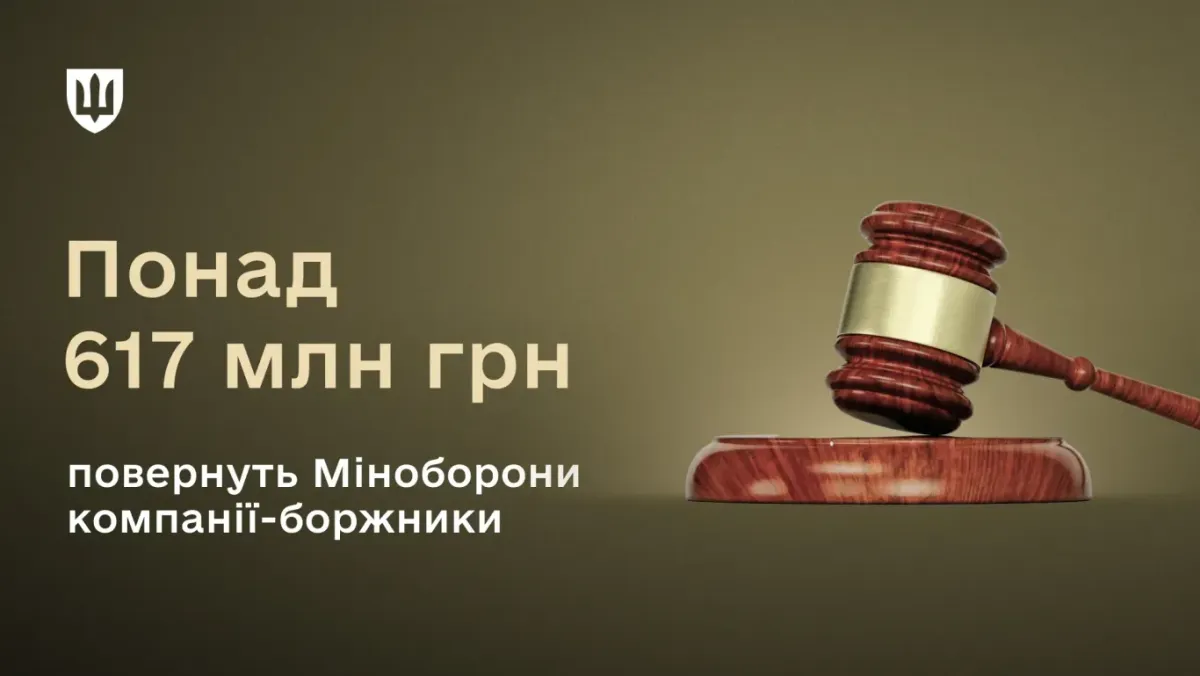Bankrupt companies must repay over 617 million hryvnias to the Ministry of Defence