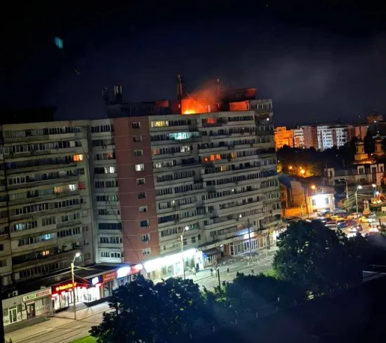 In Galați, Romania, a drone crashed into a high-rise building, injuring two people