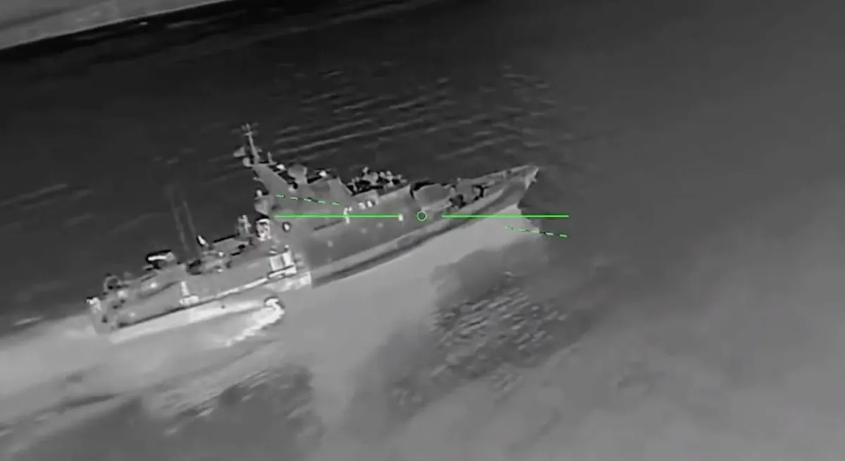 Unmanned aerial systems struck the Russian vessel 'Svitlyak' in Crimea