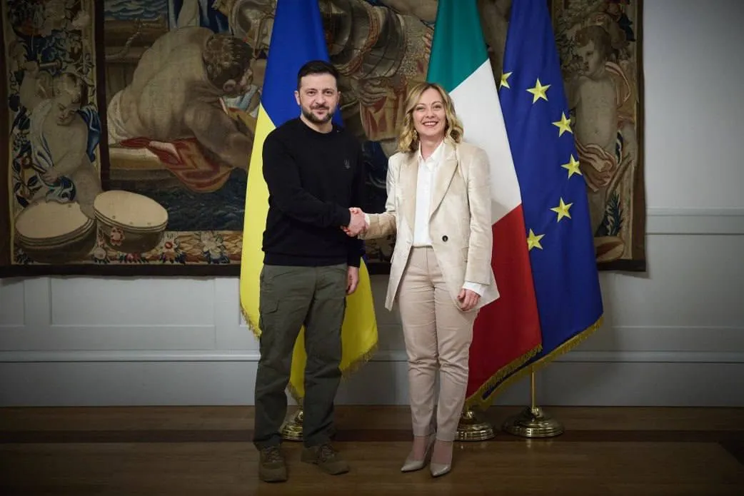 Зеленський у Римі матиме зустріч із Мелоні та аудієнцію у Папи Римського