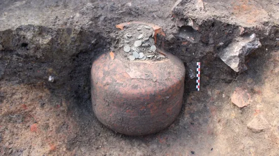 A jug containing over 40,000 Roman coins dating back ~1800 years has been found in France