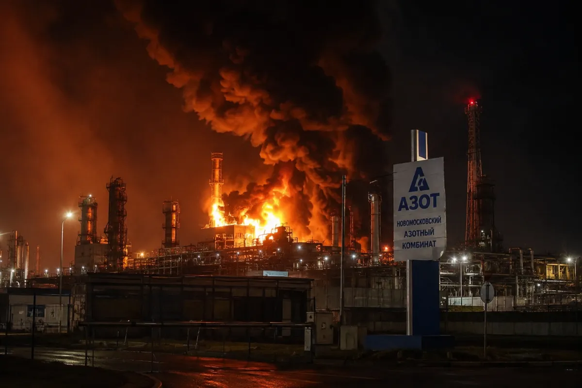 Drone attack on Russia: the Azot plant catches fire in the Tula region