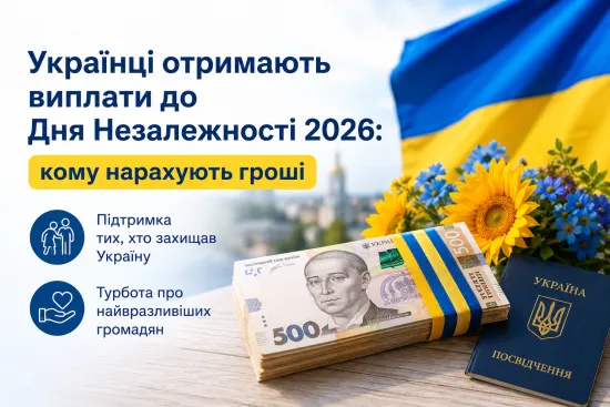 Українці отримають виплати до Дня Незалежності 2026: кому нарахують гроші