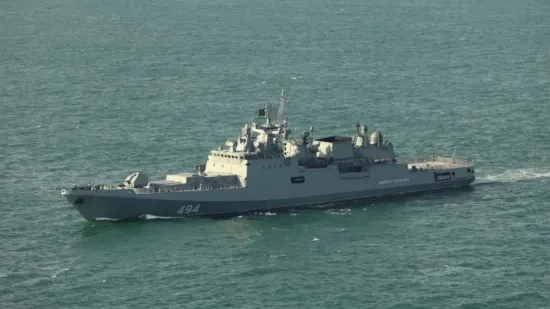 A Russian frigate fired warning shots near a British yacht in the English Channel