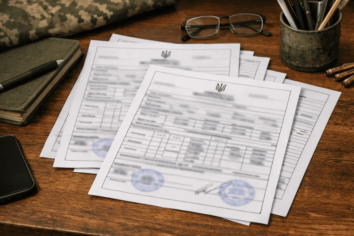 Form 12 of the Armed Forces of Ukraine certifies military service and participation in combat operations