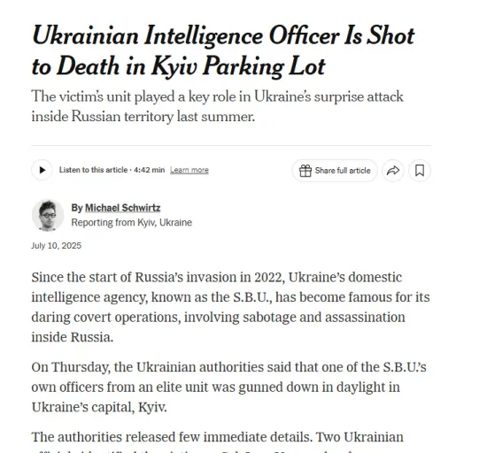 New York Times: Shot in Kyiv, the SBU colonel played a key role in the offensive on Kursk