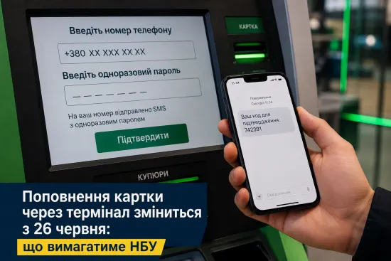 Card top-ups via terminals will change from 26 June: what the NBU will require