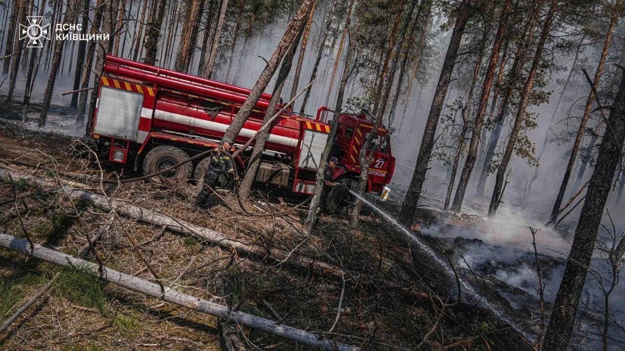 У Чорнобильській зоні відчуження триває ліквідація масштабної лісової пожежі (ВІДЕО)