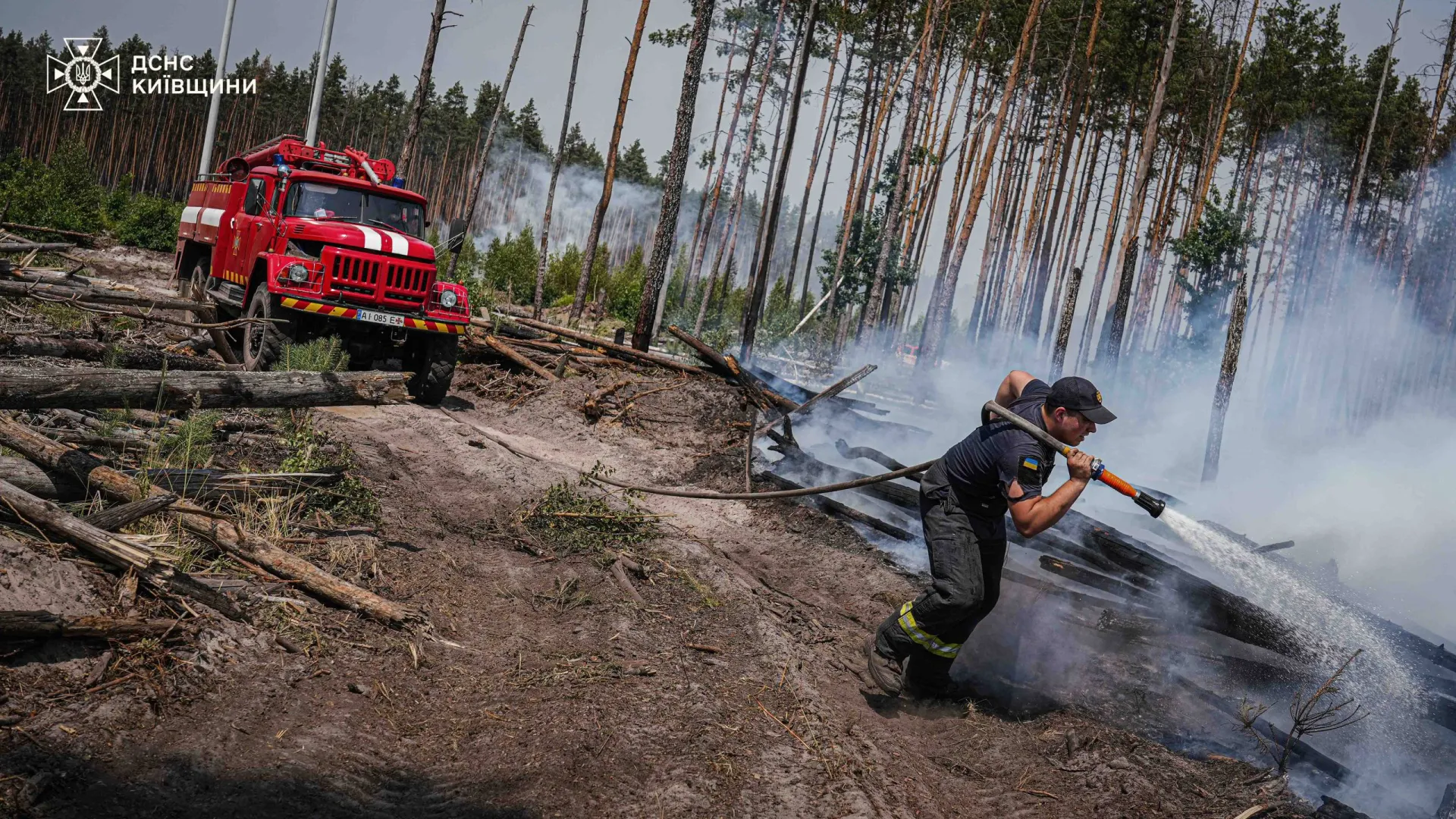 У Чорнобильській зоні відчуження триває ліквідація масштабної лісової пожежі (ВІДЕО)