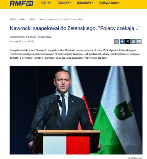 The President of Poland addressed Zelensky