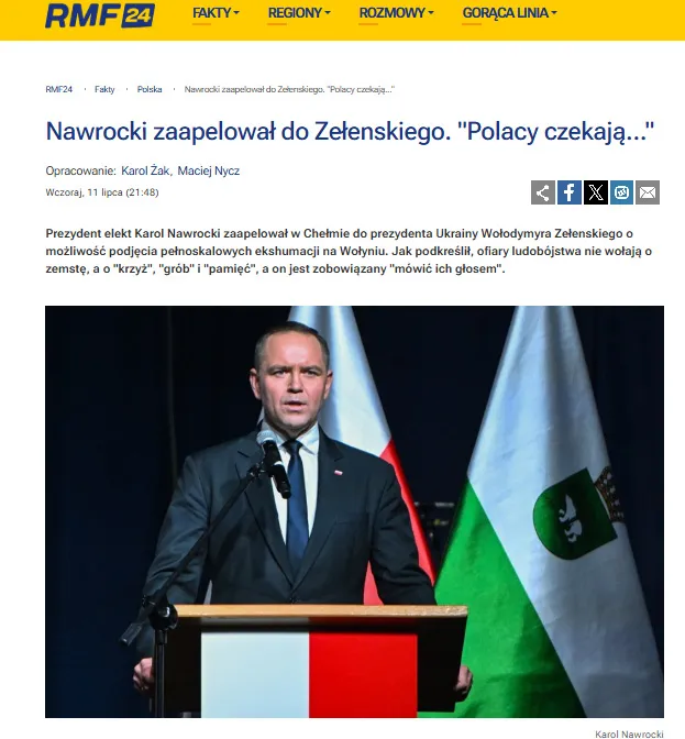 The President of Poland addressed Zelensky
