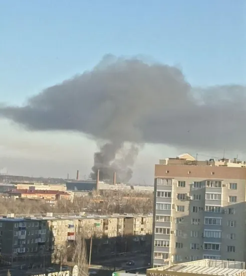 An artillery shell factory burns in Orsk, Russia