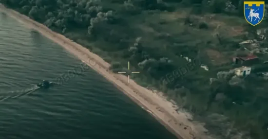 For the first time, the Ukrainian military has delivered a ground-based robotic system to the Kinburn Spit using a marine platform