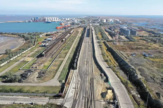 Following the attack, a fire broke out at the oil terminal and railway station in the port of Kavkaz