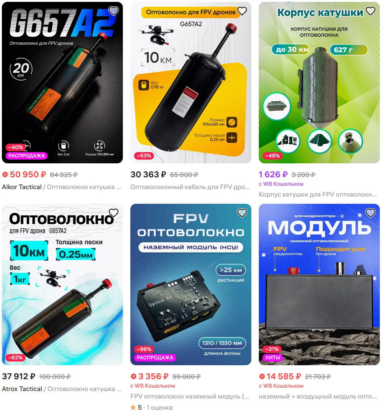 Wildberries відкрито продає FPV-дрони та інші товари військового призначення