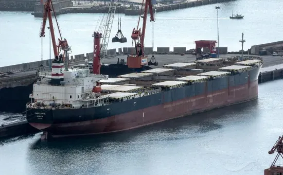 A vessel travelling from the US to Ukraine has been damaged off the coast of Romania