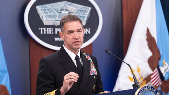 Admiral Brad Cooper has recommended that the US cease its strikes on the Strait of Hormuz area