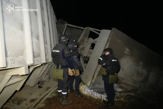 Атака дронів на Житомирщині спричинила аварію на залізниці і поранення працівників УЗ