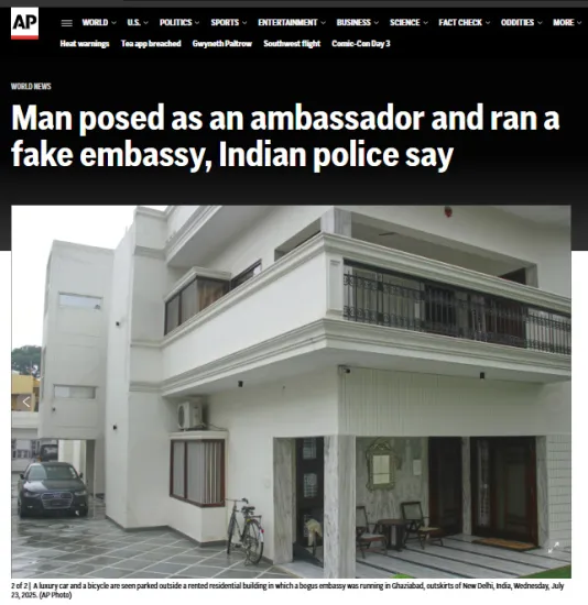 In India, a man invented countries and posed as an ambassador of these nations
