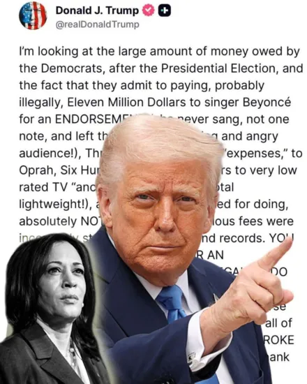 Trump accused Harris of paying celebrities for support during the elections