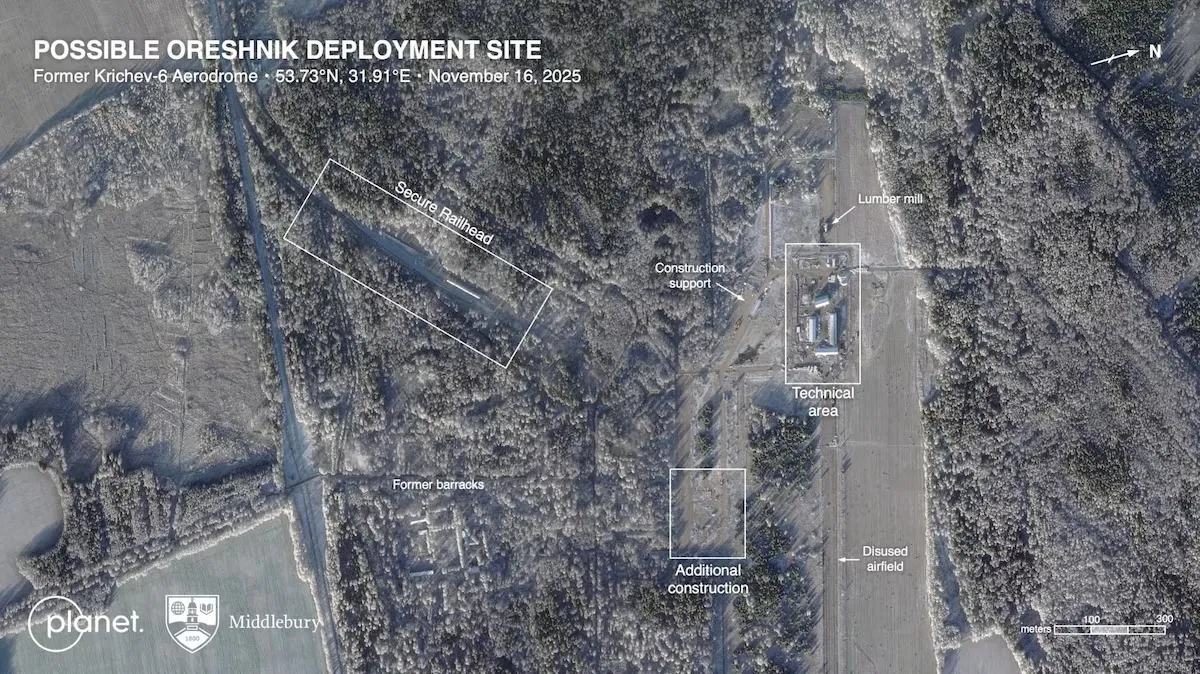 Russia allegedly deploys Oreshnik missile in Belarus at former airbase