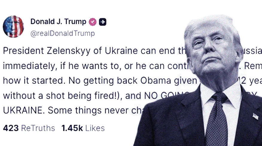 Трамп закликав Володимира Зеленського піти на угоду з Росією, щоб завершити війну