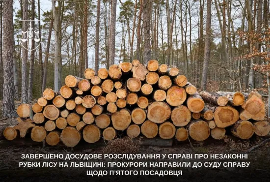 У справі про масштабні незаконні рубки на Львівщині до суду передали матеріали щодо п’ятого посадовця