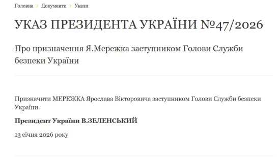 Zelenskyy appoints new deputy head of SBU