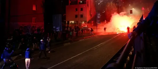 Protests during the Olympics in Milan escalated into clashes with the police