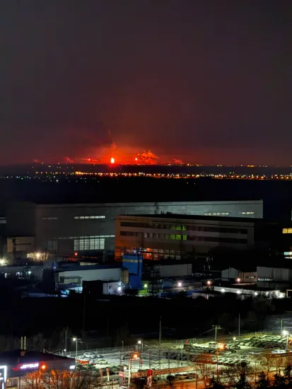 A fire broke out at the Lukoil oil refinery in Volgograd after a drone attack.