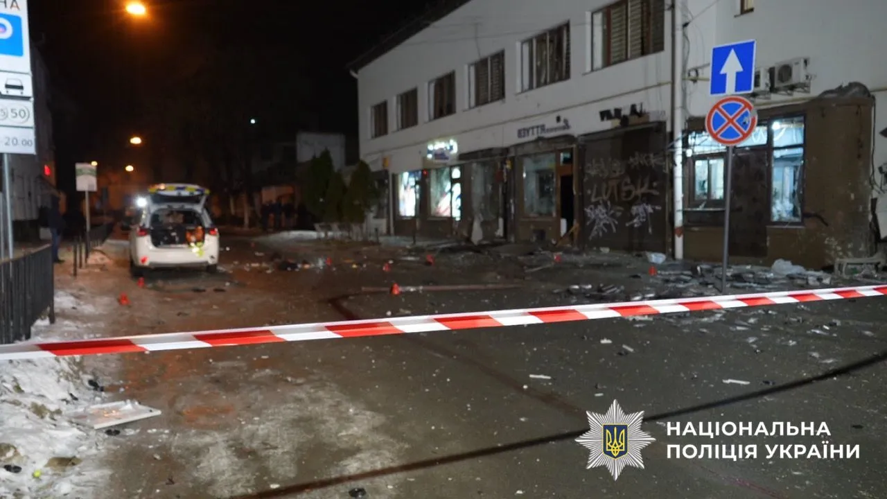 A police officer was killed and 24 people were injured in explosions in Lviv