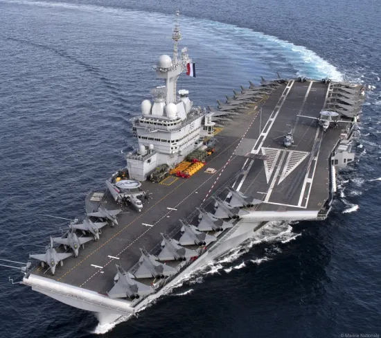 The French aircraft carrier Charles de Gaulle entered the Mediterranean Sea after Iran struck a base in Abu Dhabi.